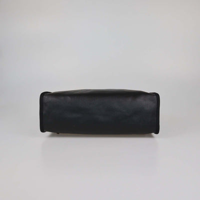 Hermes Black Coated Canvas and Leather Herbag Zip Sellier 31 bag