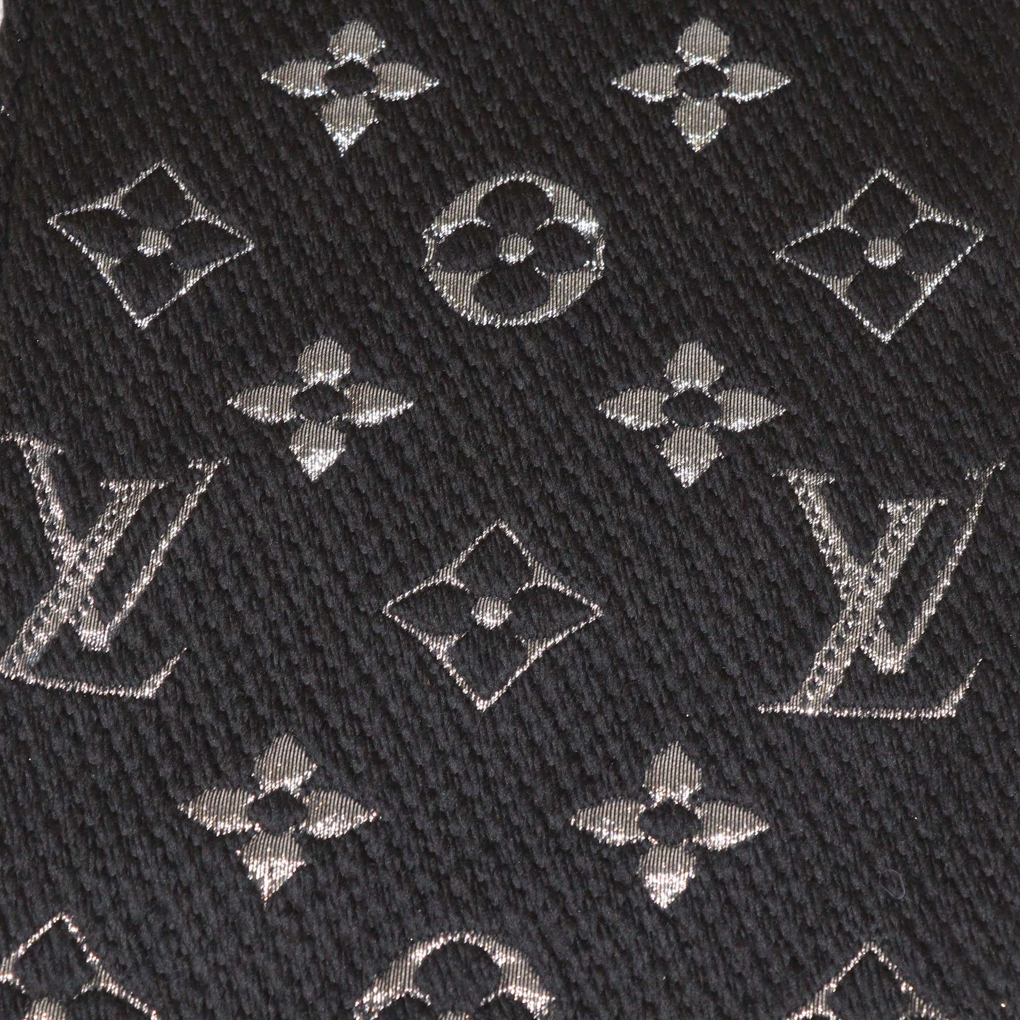 Louis Vuitton Black/Silver Blend Wool Giant Monogram Scarf