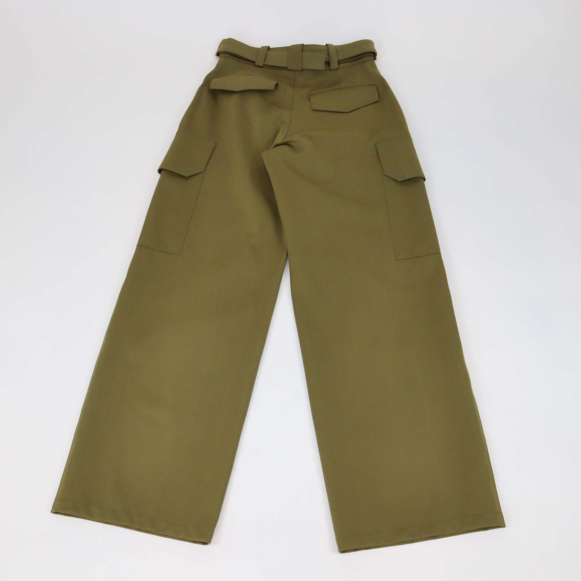 Louis Vuitton Green Technical Jersey Belted Cargo Pants
