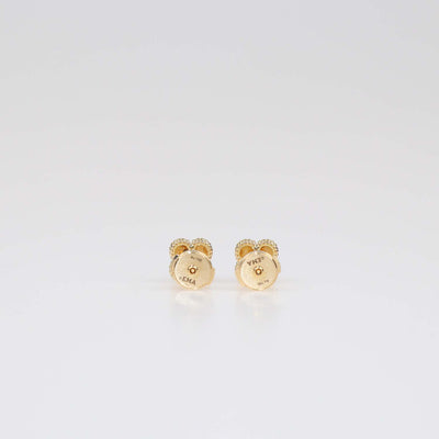 Van Cleef & Arpels 18K Yellow Gold Sweet Alhambra Mother Of Pearl Stud Earrings