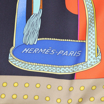 Hermes Multicolor Silk Selle De Dignitaire Scarf 90