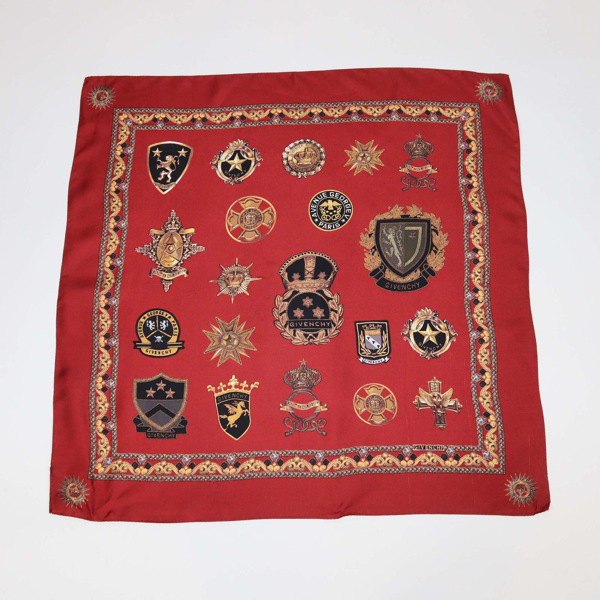 Givenchy Multicolor Printed Logo Silk Square Scarf