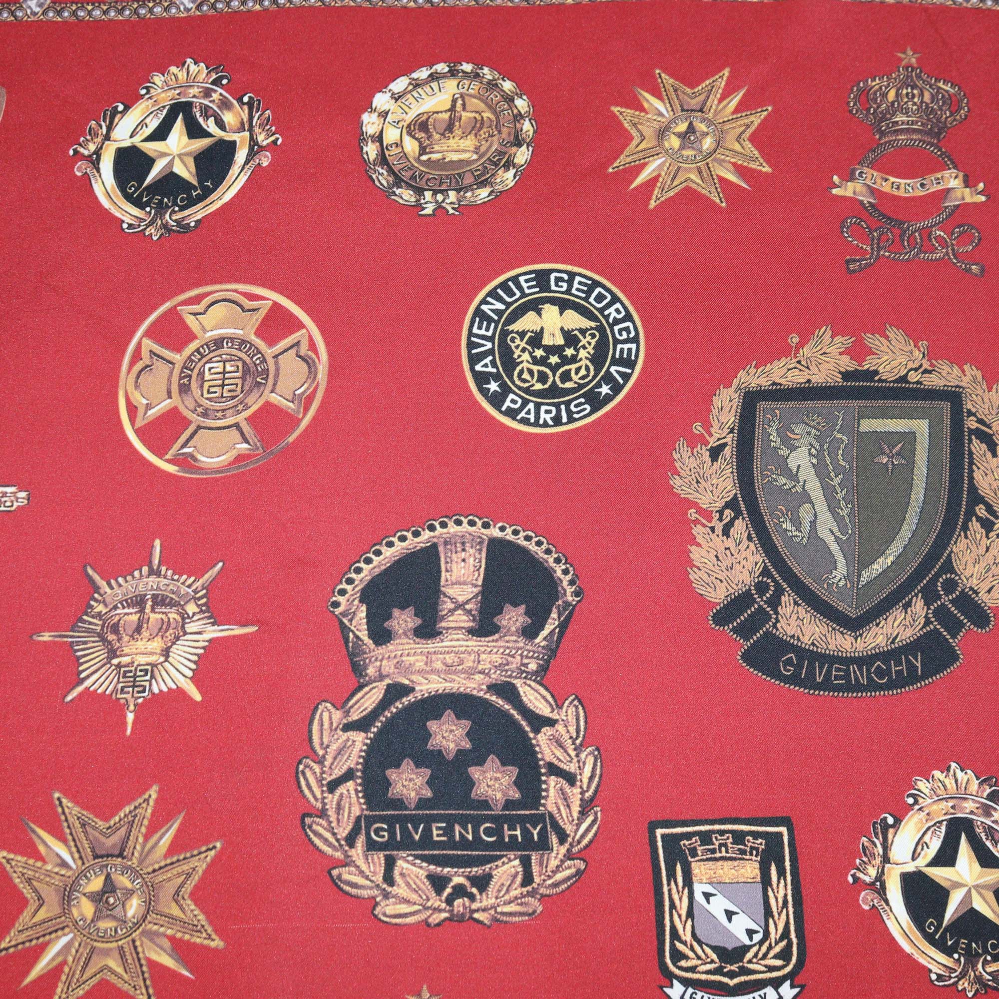 Givenchy Multicolor Printed Logo Silk Square Scarf