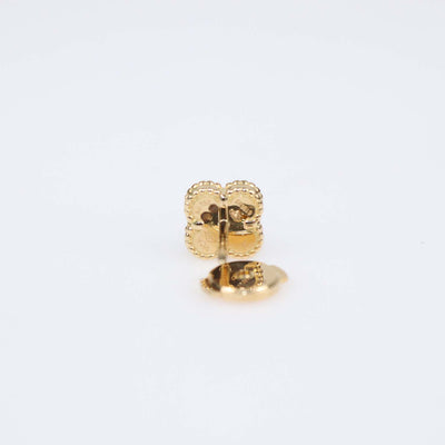 Van Cleef & Arpels 18K Yellow Gold Sweet Alhambra Mother Of Pearl Stud Earrings