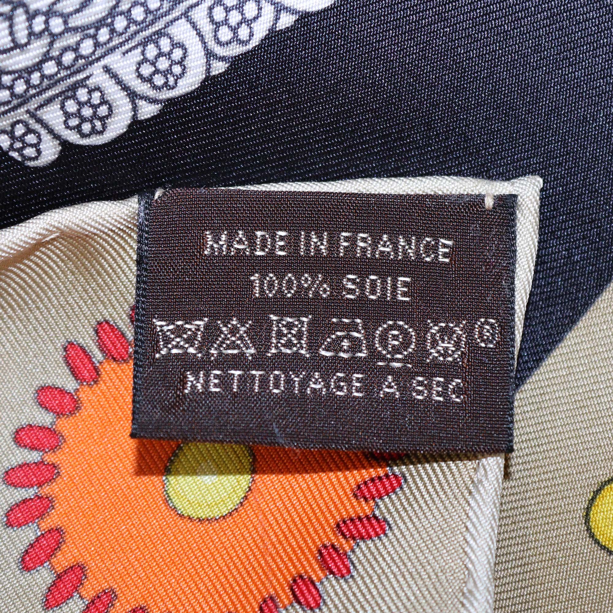 Hermes Multicolor Silk Selle De Dignitaire Scarf 90