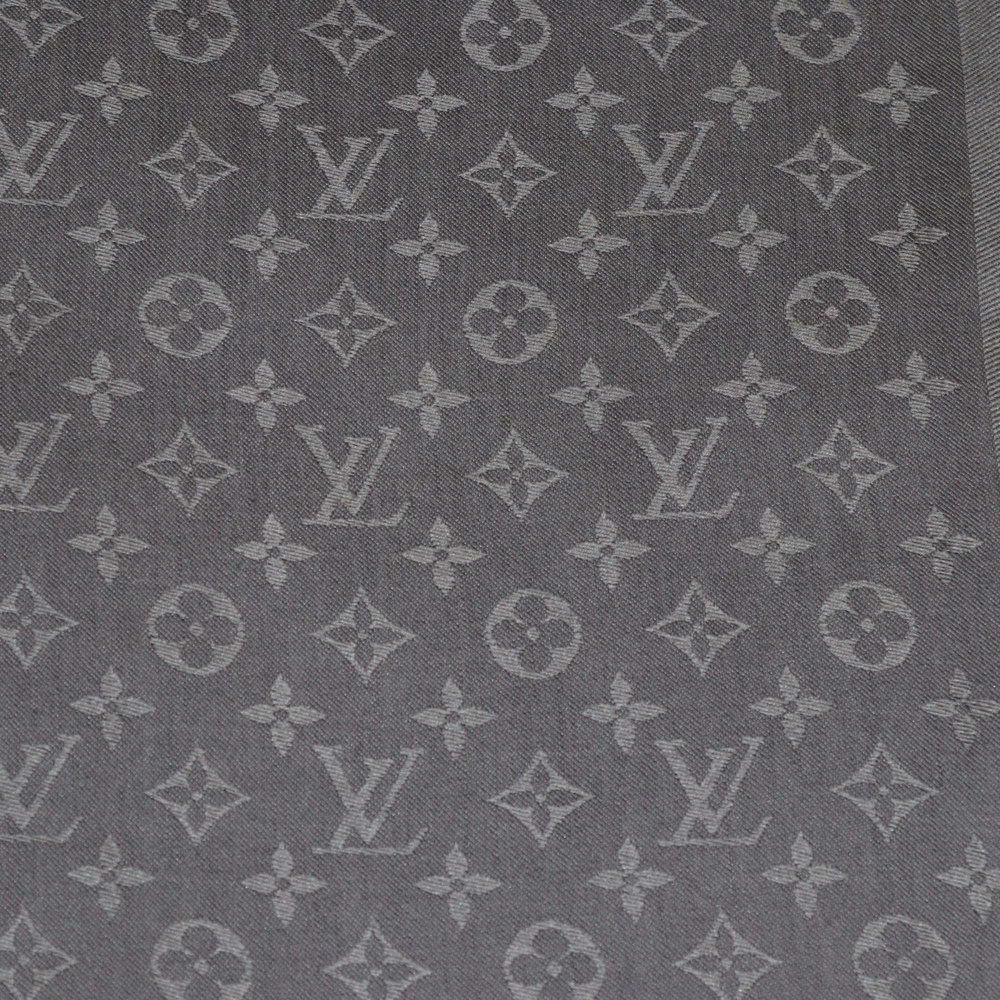 Louis Vuitton Dark Grey Blend Wool Monogram Classic Shawl