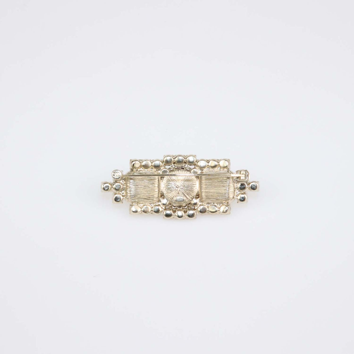 Chanel Gold Tone Pearl and Crystal Pin Brooch