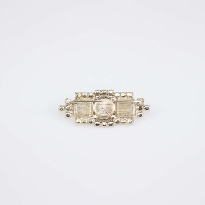 Chanel Gold Tone Pearl and Crystal Pin Brooch