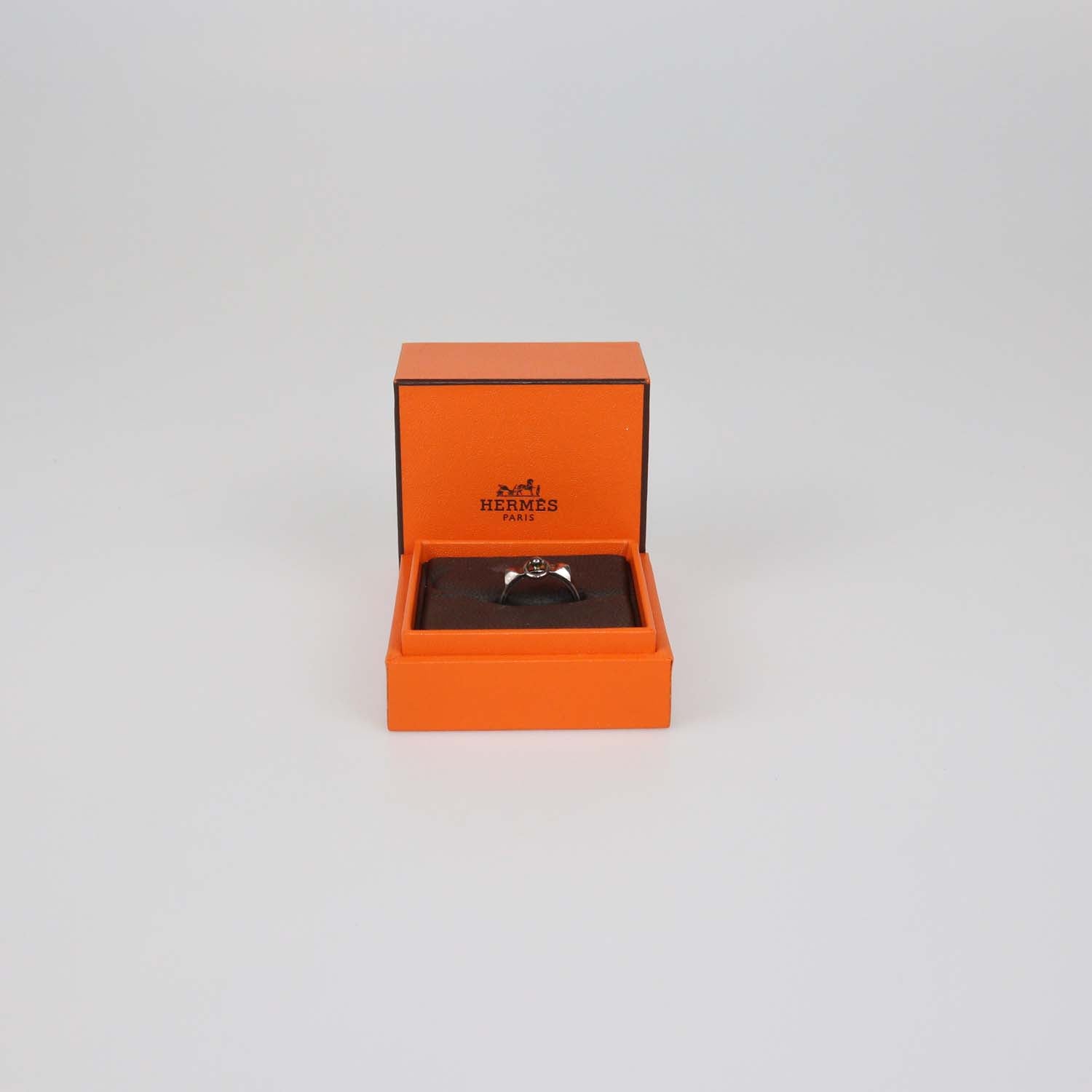 Hermes Silver Sterling Collier De Chien Ring Size 54