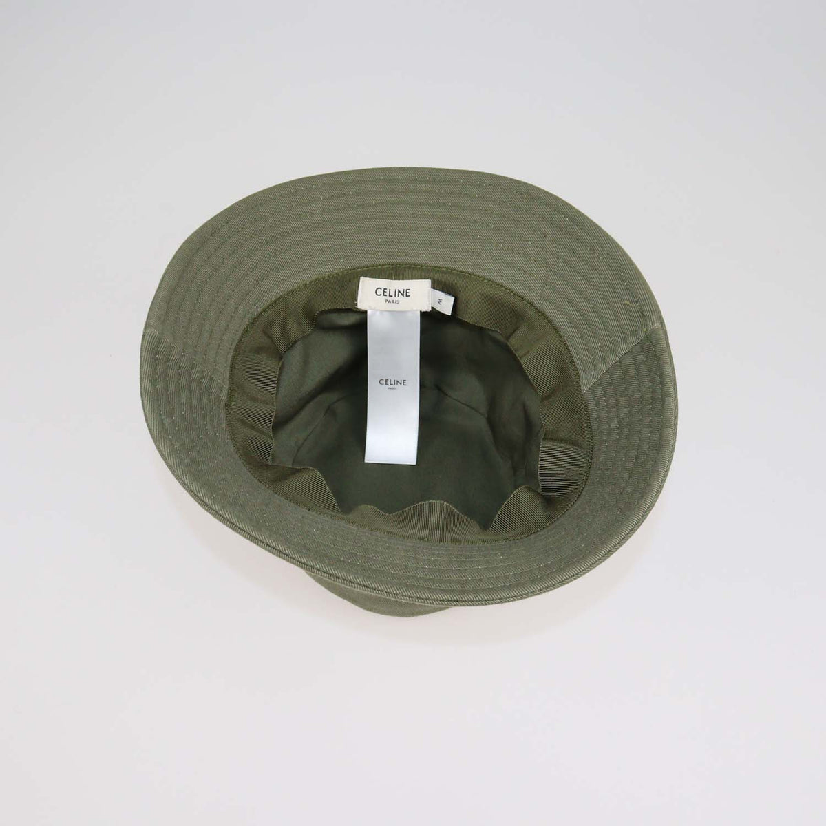 Celine Green Cotton Triomphe Embroidered Bucket Hat