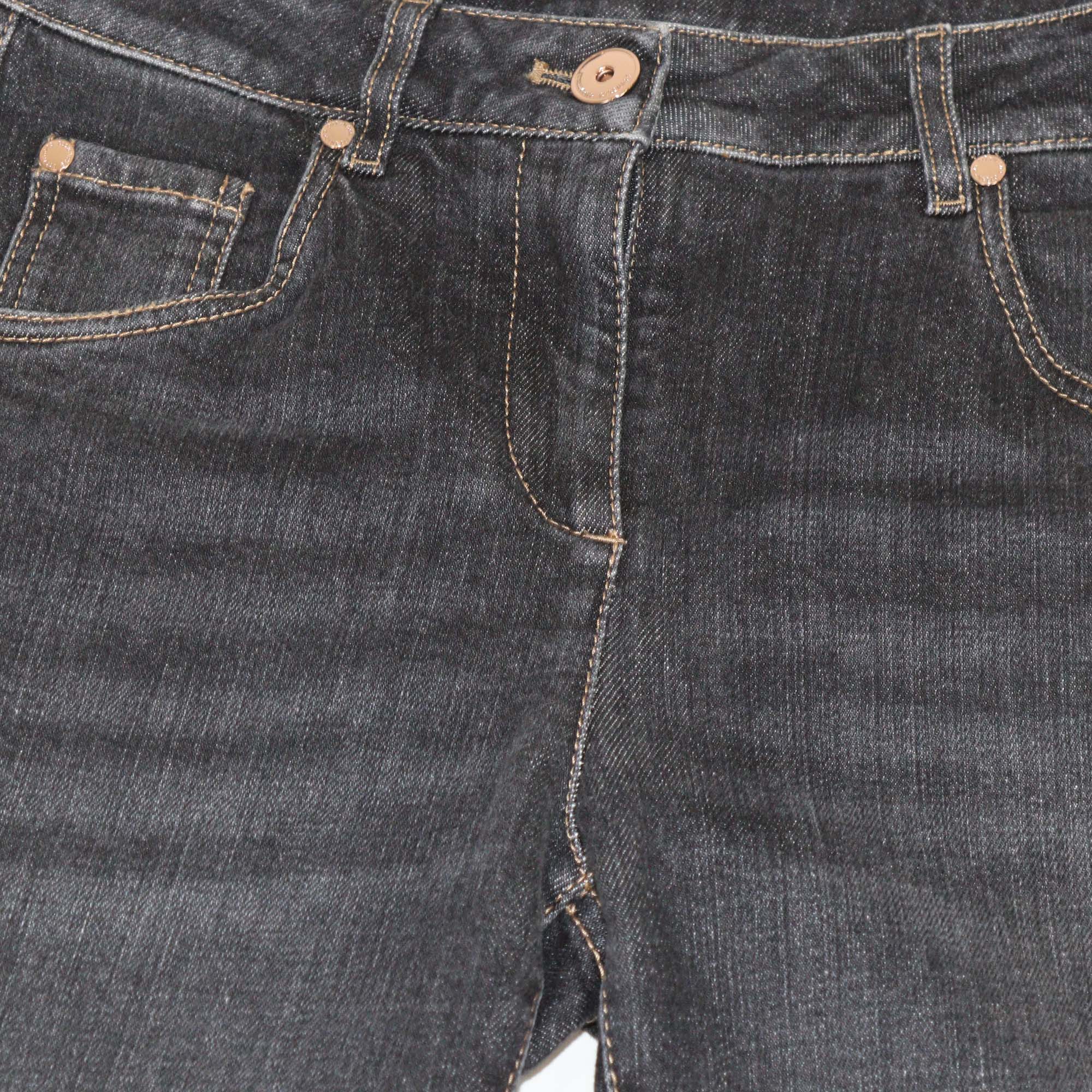 Brunello Cucinelli Black Washed Denim Extra Skinny Jeans