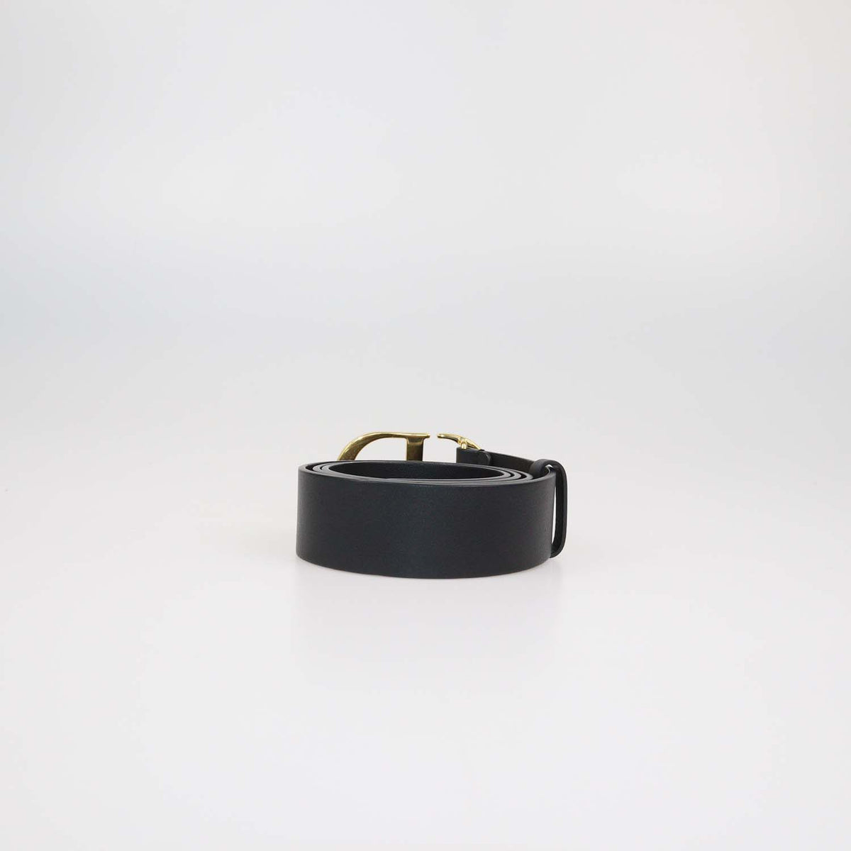 Christian Dior Black Leather 30 Montaigne Belt