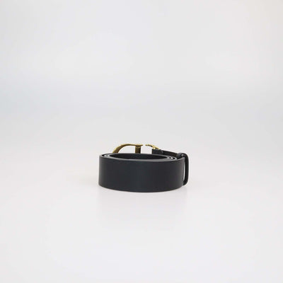 Christian Dior Black Leather 30 Montaigne Belt