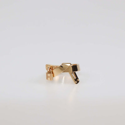 Hermes 18K Rose Gold Kelly Gavroche Ring Size 55