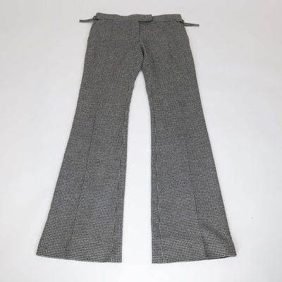 Tom Ford Black/White Wool Blended Checkered Straight Leg Pants