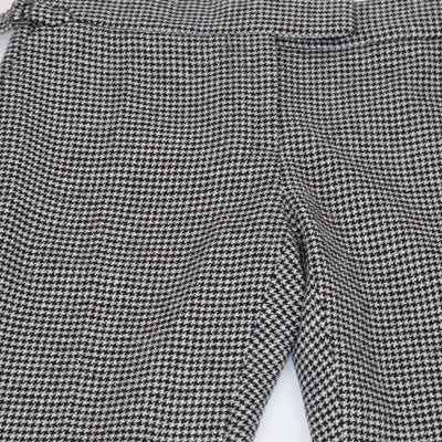 Tom Ford Black/White Wool Blended Checkered Straight Leg Pants
