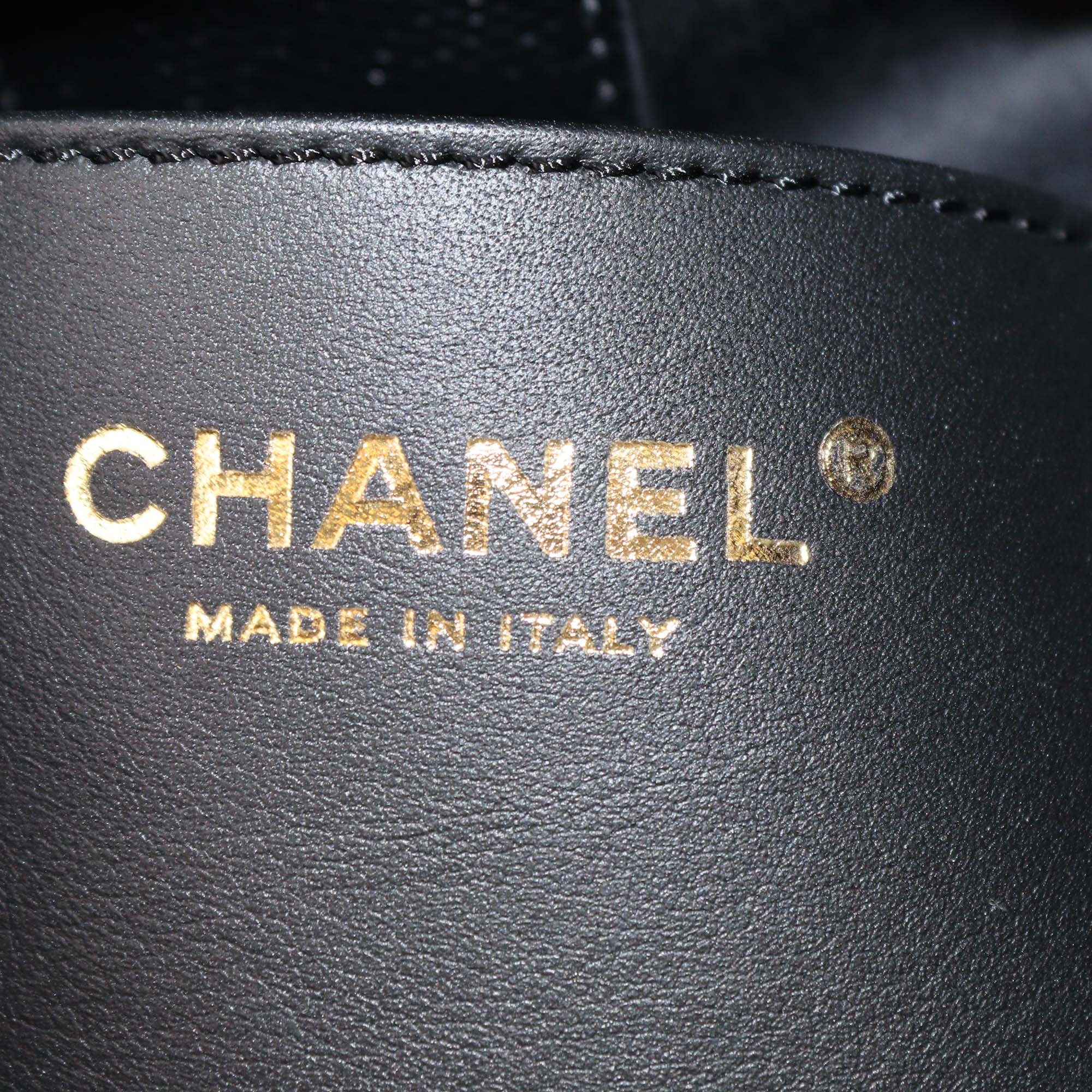 Chanel Black Quilted Caviar Leather Medium 25 Backpack Bag