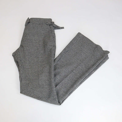 Tom Ford Black/White Wool Blended Checkered Straight Leg Pants