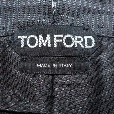 Tom Ford Black/White Wool Blended Checkered Straight Leg Pants