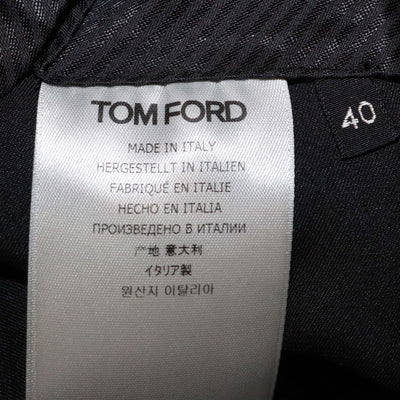 Tom Ford Black/White Wool Blended Checkered Straight Leg Pants