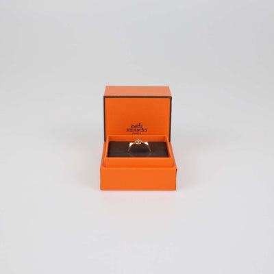 Hermes 18K Rose Gold Collier De Chien Ring Size 59