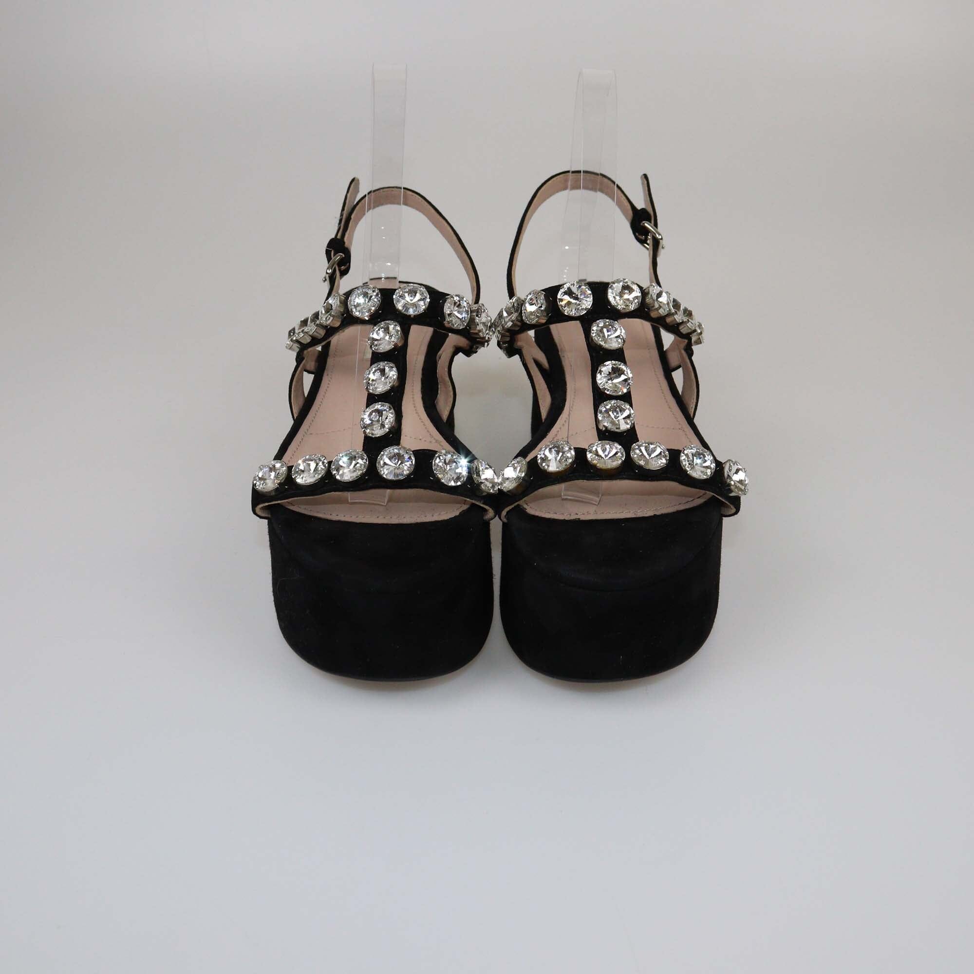 Miu fashion miu embellished sandals