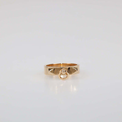 Hermes 18K Rose Gold Collier De Chien Ring Size 59