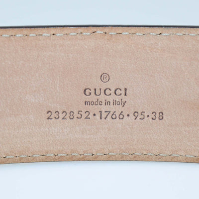 Gucci Brown Leather and Web Fabric Buckle Belt