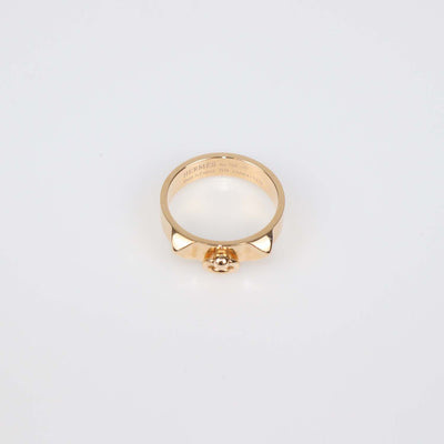 Hermes 18K Rose Gold Collier De Chien Ring Size 59