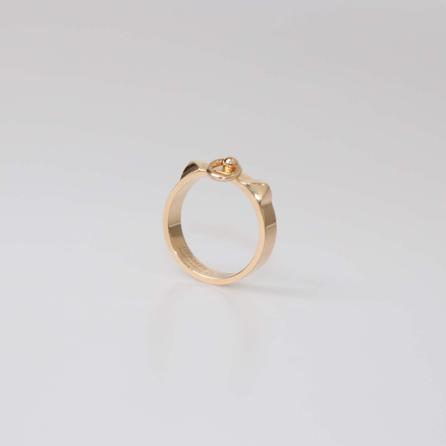 Hermes 18K Rose Gold Collier De Chien Ring Size 59
