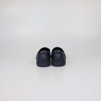 Bottega Veneta Navy Blue Intrecciato Leather Sawyer Slip-On Sneakers