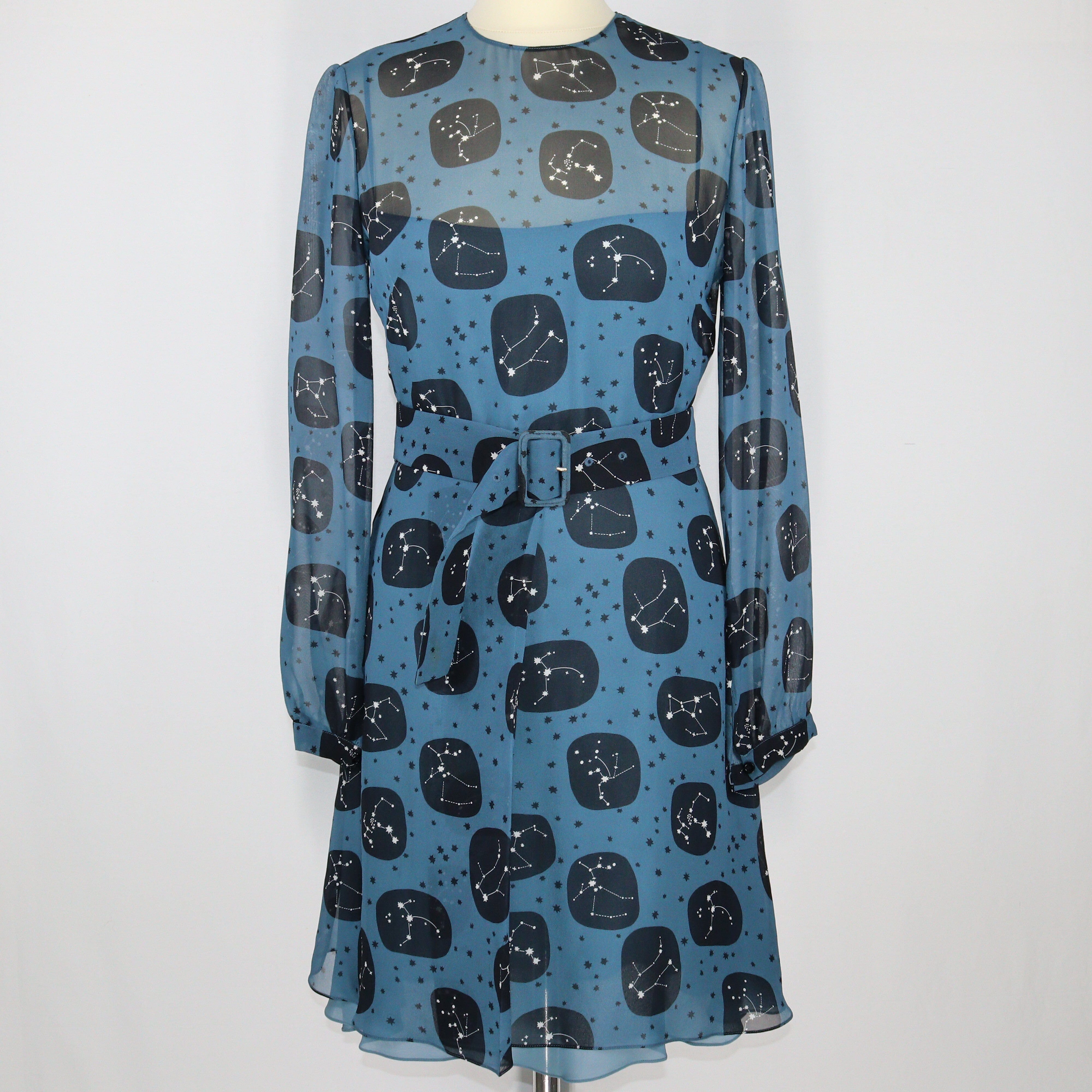 Blue Constellation Printed Midi Dress Clothing Dior 