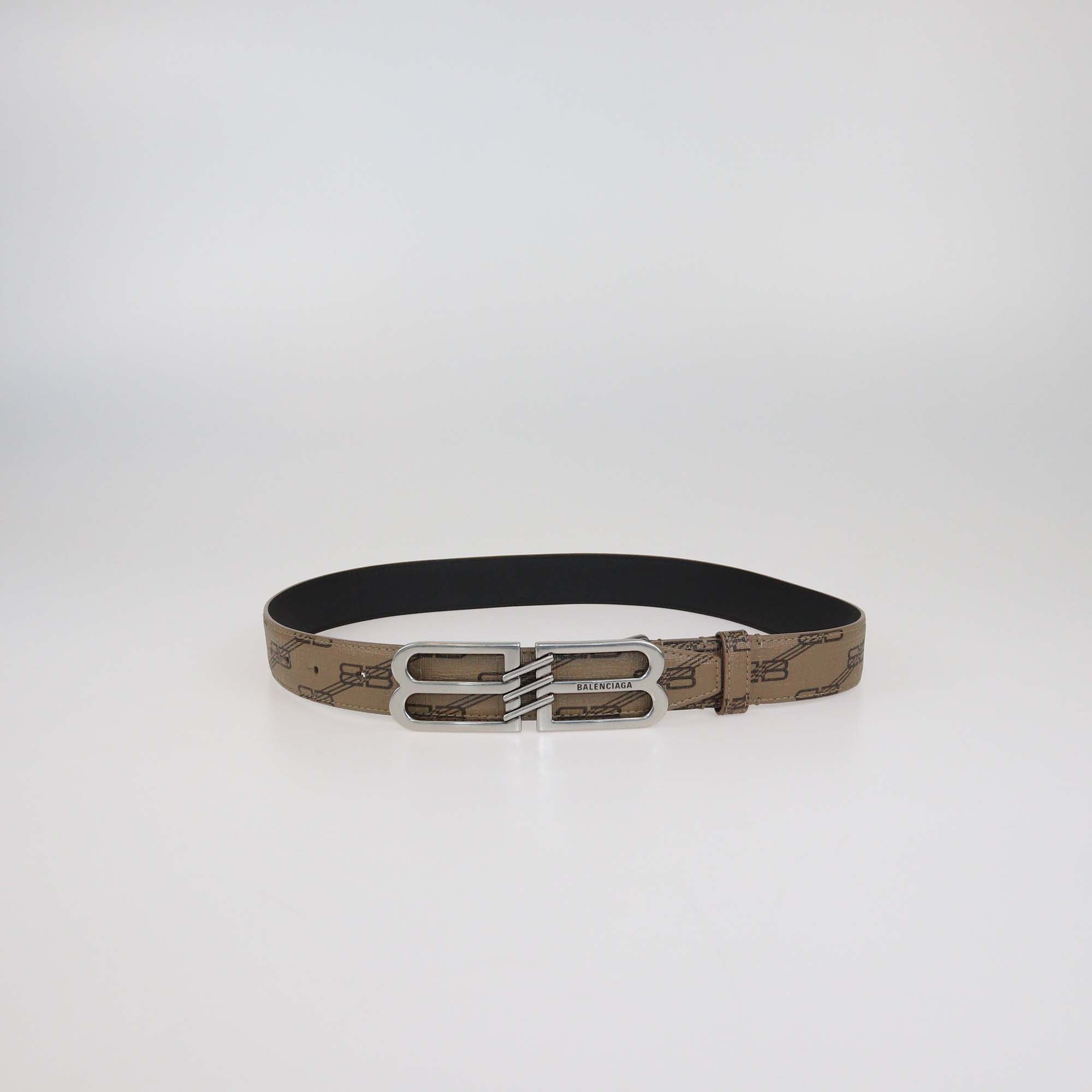 Balenciaga Brown BB Monogram Coated Canvas Belt