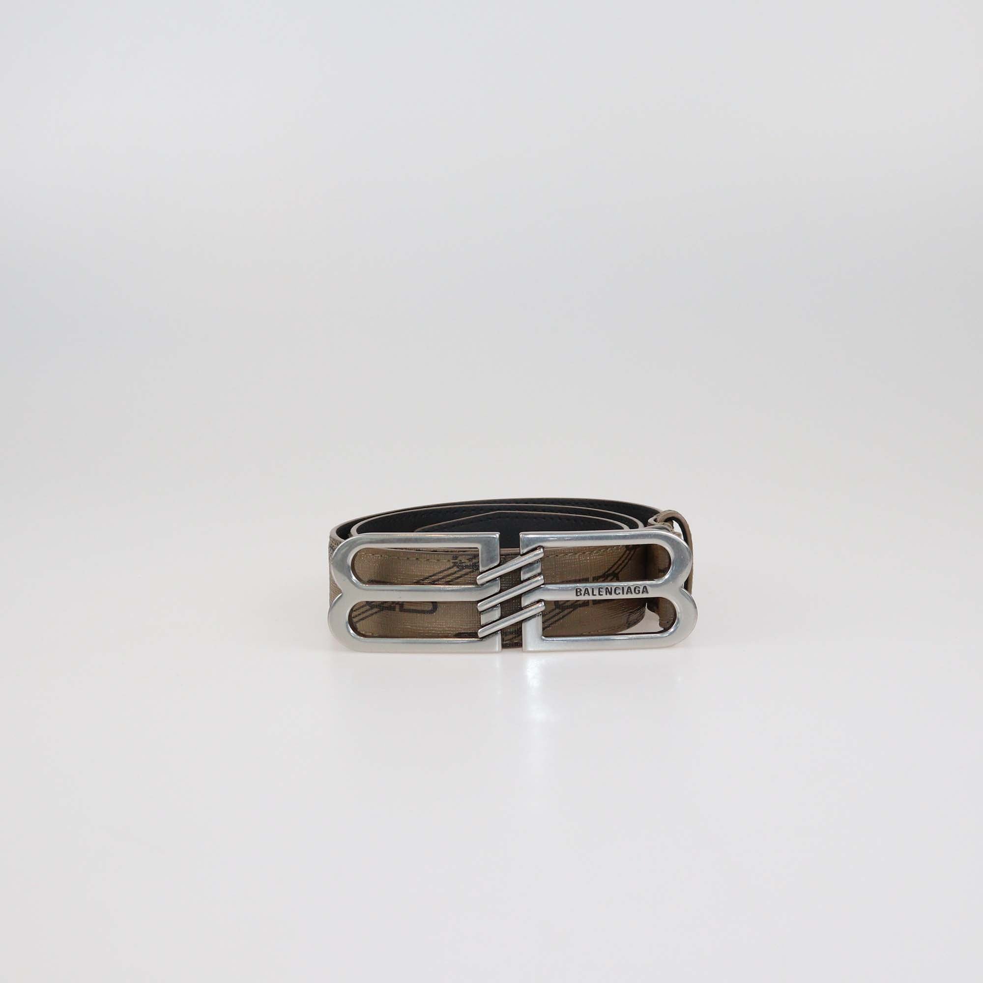 Balenciaga Brown BB Monogram Coated Canvas Belt