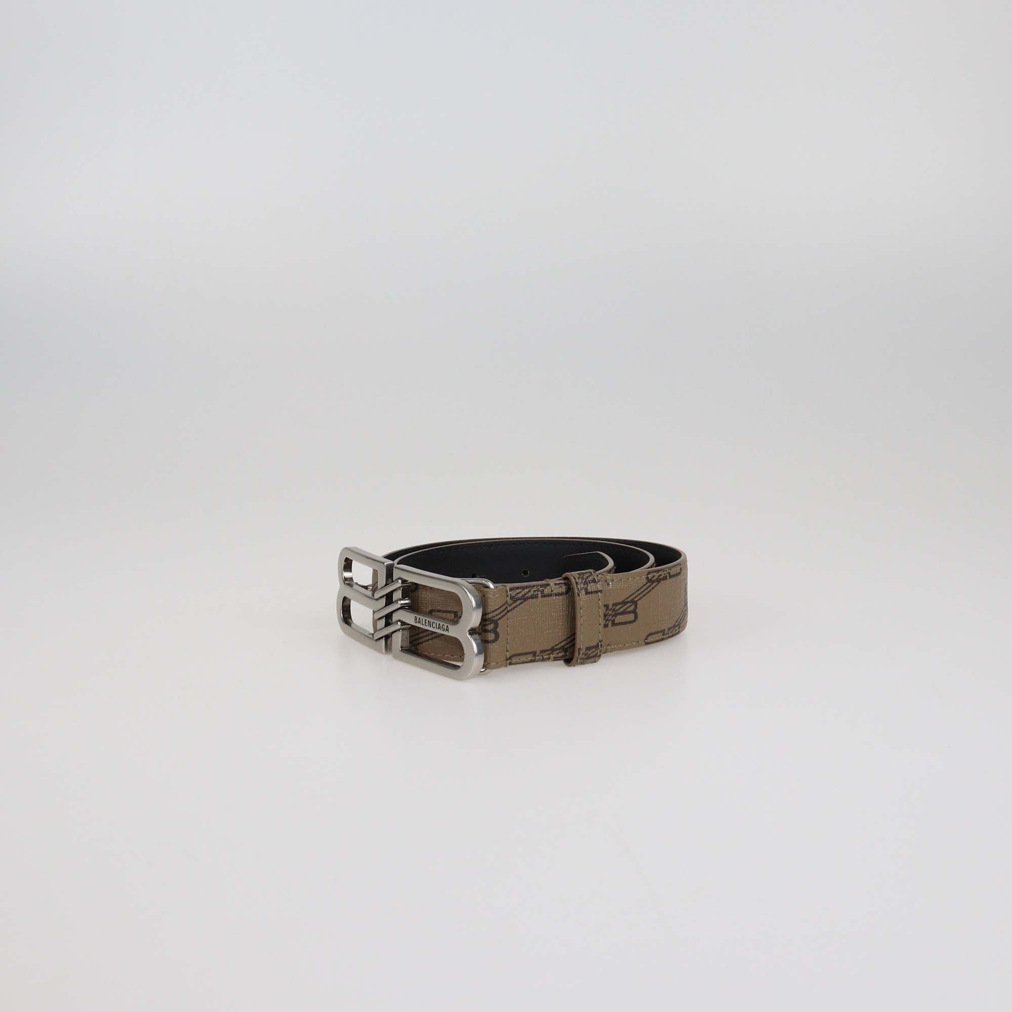 Balenciaga Brown BB Monogram Coated Canvas Belt