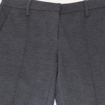 Brunello Cucinelli Dark Grey Wool Straight Leg Pants