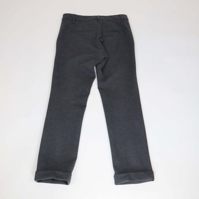 Brunello Cucinelli Dark Grey Wool Straight Leg Pants