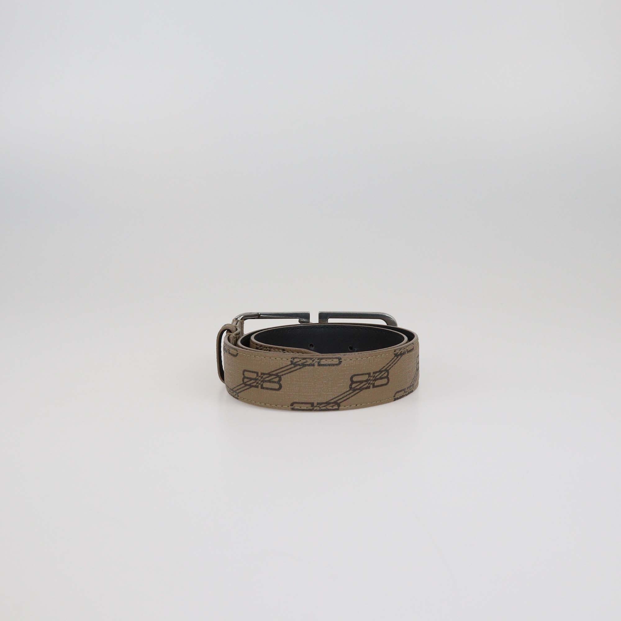 Balenciaga Brown BB Monogram Coated Canvas Belt