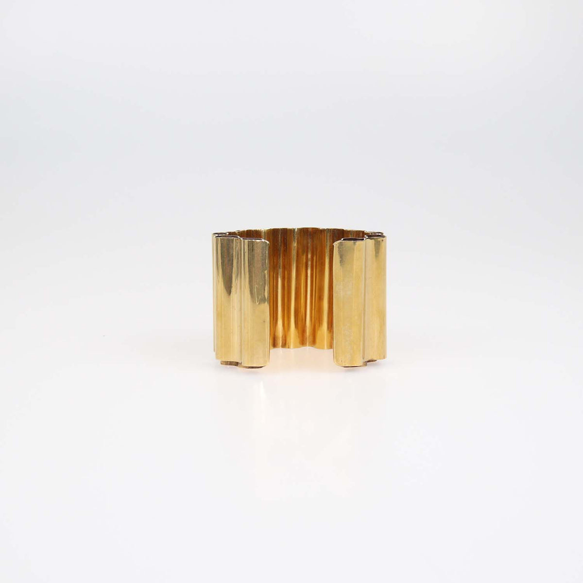 Jil Sanders Gold Tone Metal Curl Bangle