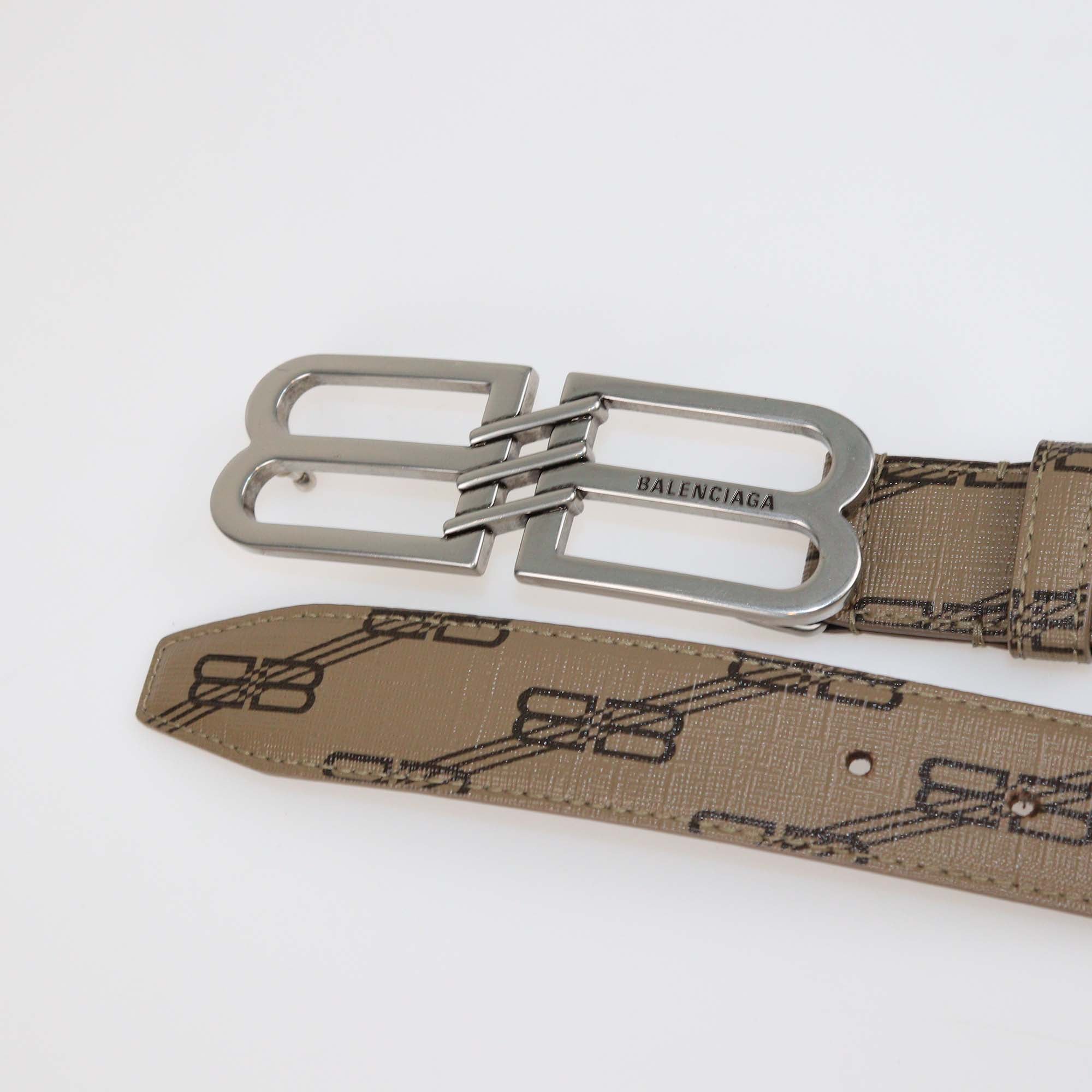 Balenciaga Brown BB Monogram Coated Canvas Belt