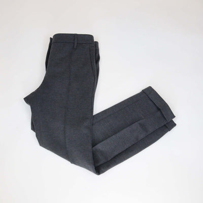 Brunello Cucinelli Dark Grey Wool Straight Leg Pants