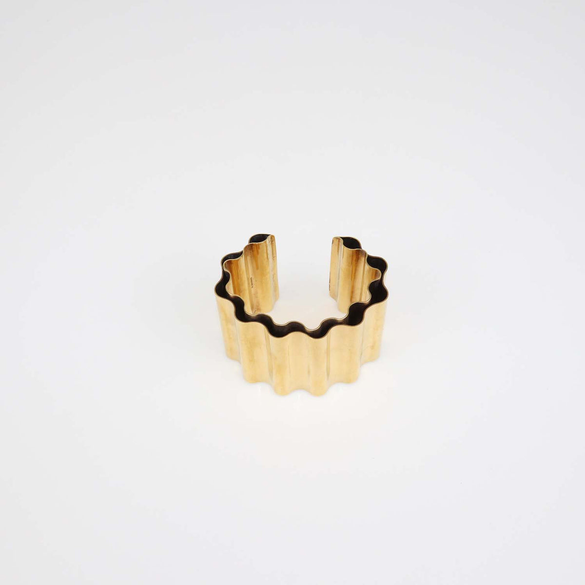 Jil Sanders Gold Tone Metal Curl Bangle