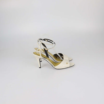 Valentino White Leather Ladycrush Sandals
