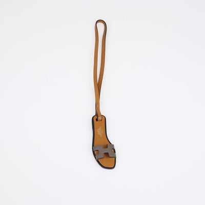 Hermes Etoupe,Naturel Leather Nano Oran Charm