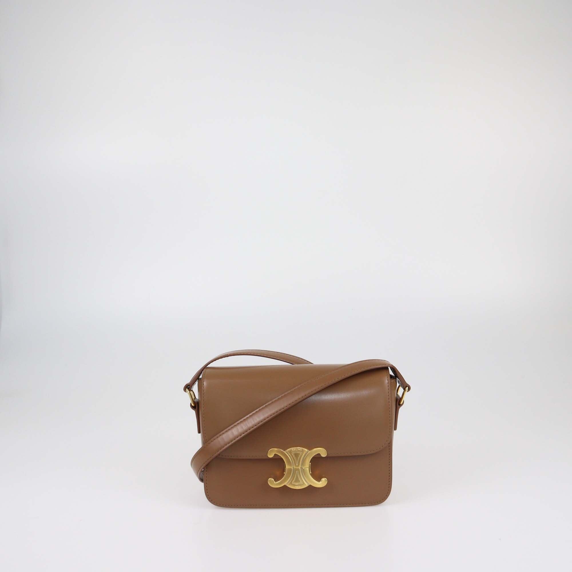 Celine Brown Teen Triomphe Shoulder Bag Womens Celine 