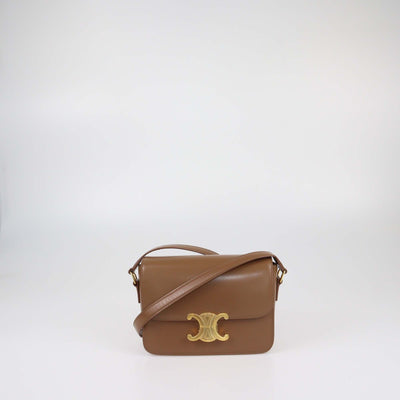 Celine Brown Teen Triomphe Shoulder Bag Womens Celine 