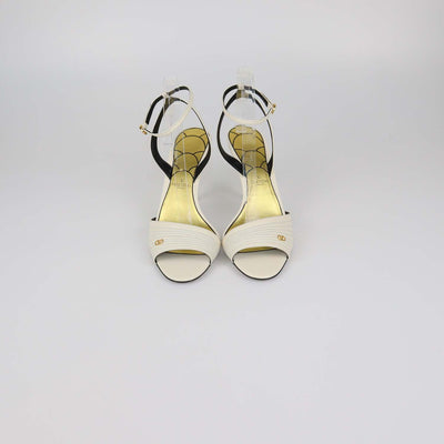 Valentino White Leather Ladycrush Sandals