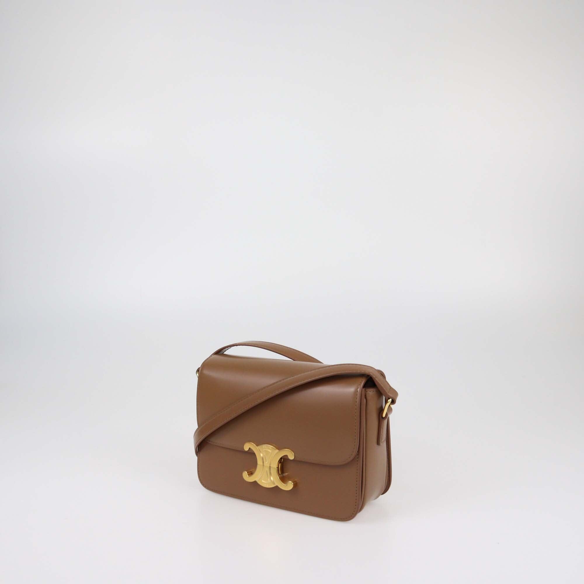 Celine Brown Teen Triomphe Shoulder Bag Womens Celine 
