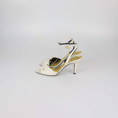 Valentino White Leather Ladycrush Sandals