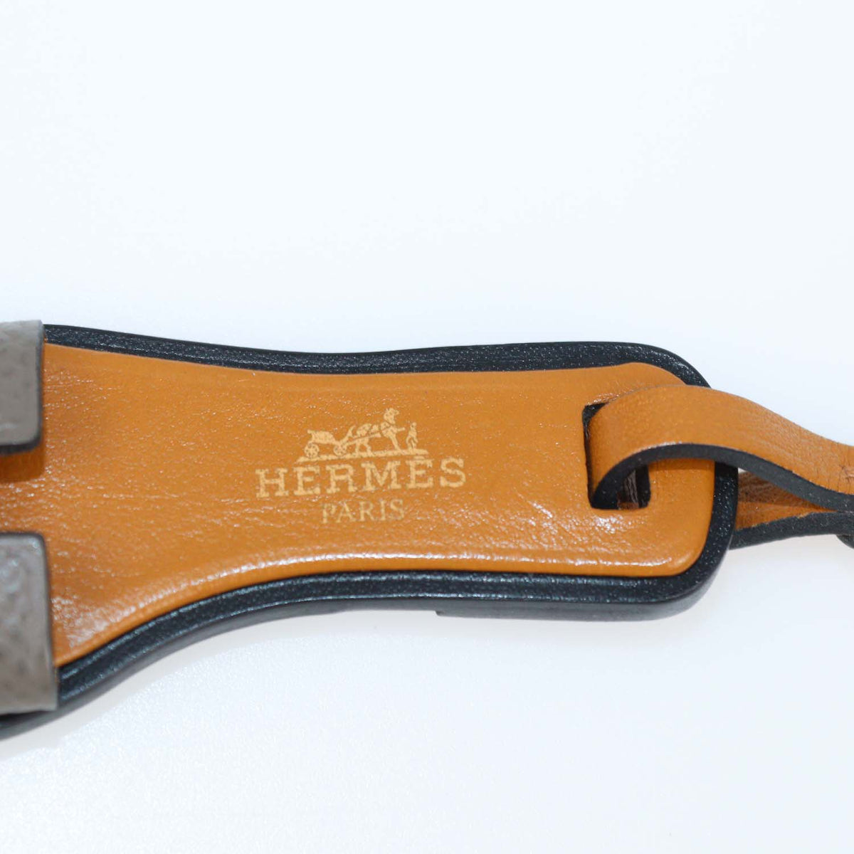 Hermes Etoupe,Naturel Leather Nano Oran Charm
